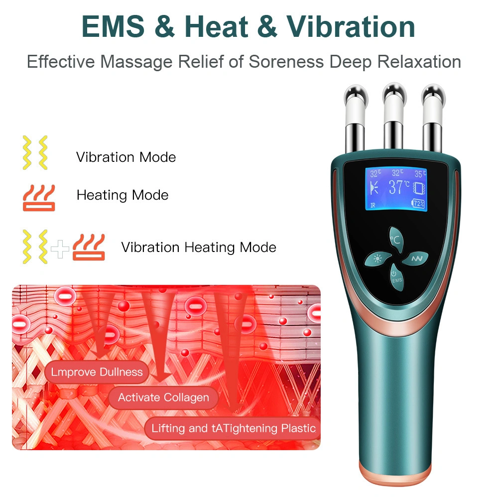 Stimulate Meridian Lifting Shaping Slimming Release Pain EMS LED Vibration Heating Magnetism Medicine Care Beauty Massage Treatment Comb