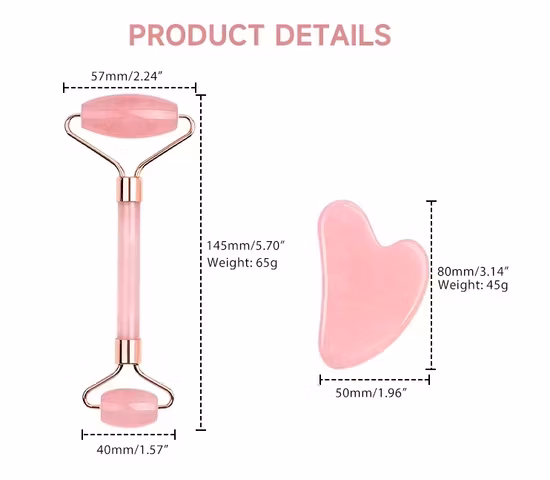 Face Massage Jade Roller with Gua Sha Set