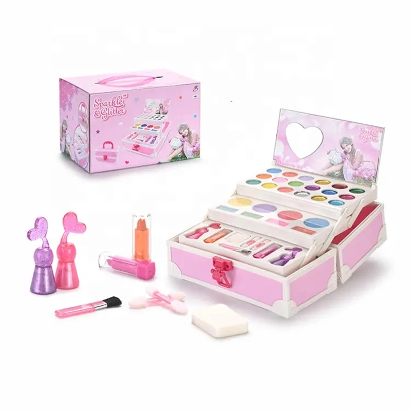 Wholesale Children Beauty Make-up Box Toys Kids Toy Pretty Dressing Games Girls Portable Pretend Cosmetic Set Gift DIY Makeup Set