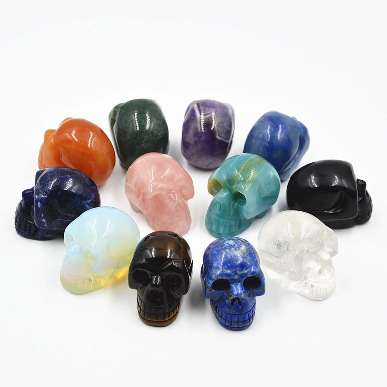 Crystal Hollow Skulls Natural Gemstone Halloween Crafts