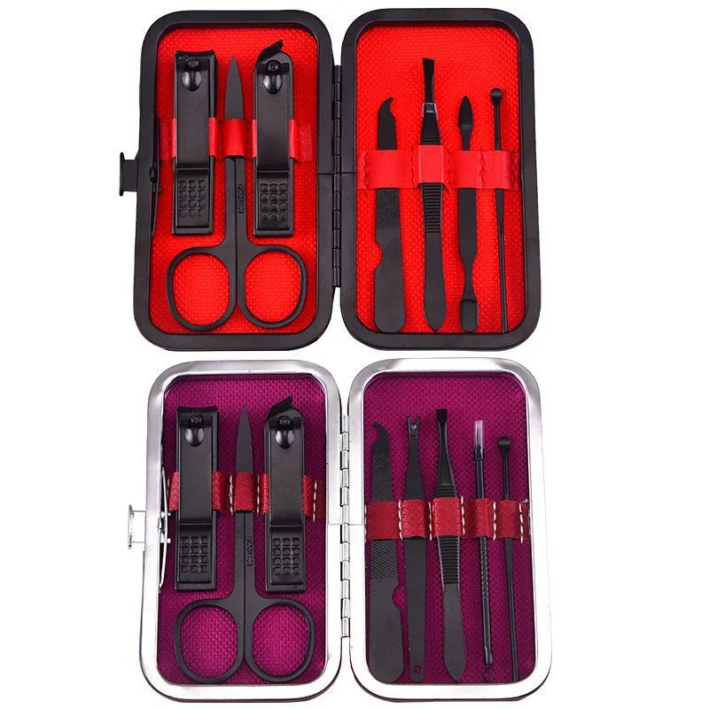 Black Nail Clippers, Manicure Tools, Beauty Sets, Gift Nail Clippers, 7-Piece Set of Grain Point Clippers, Nail Clipper Set