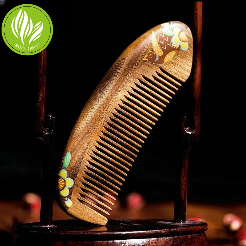 Magpie Pretty Branch Lacquer Green Sandalwood Comb