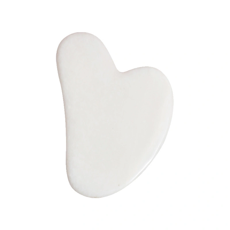 Anti-Aging Guasha Heart Shape White Xiuyan Jade Guasha Massager