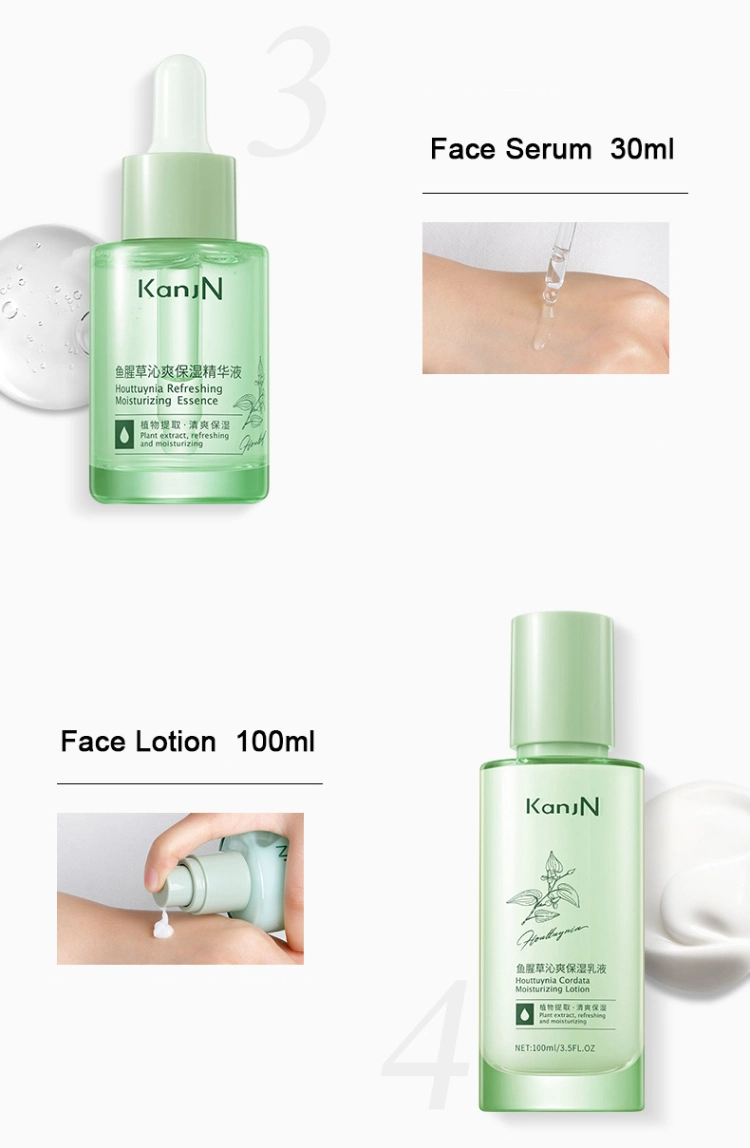 Hot Sale 6 PCS Face Beauty Gift Set Hydrating Skincare Facial Kit Organic Vegan Brightening Houttuynia Cordata Skin Care Set