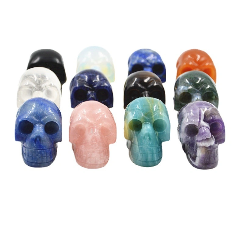 Crystal Hollow Skulls Natural Gemstone Halloween Crafts