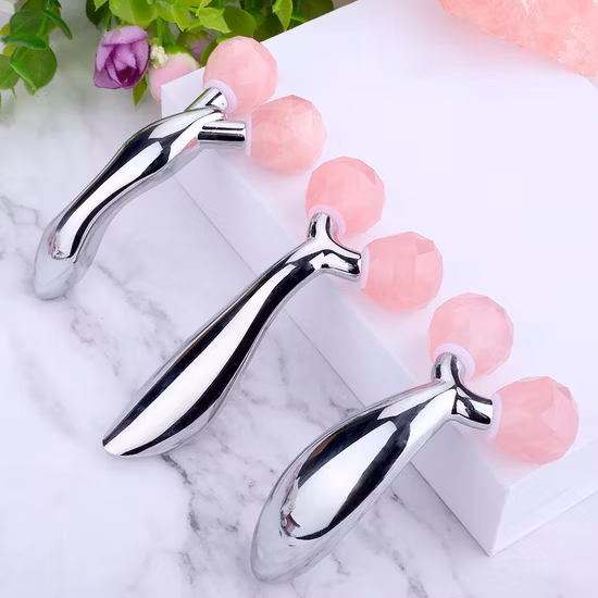 Wholesale Skincare Gua Sha Crystal Beauty Rose Roller Jade